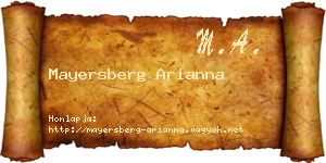 Mayersberg Arianna névjegykártya
